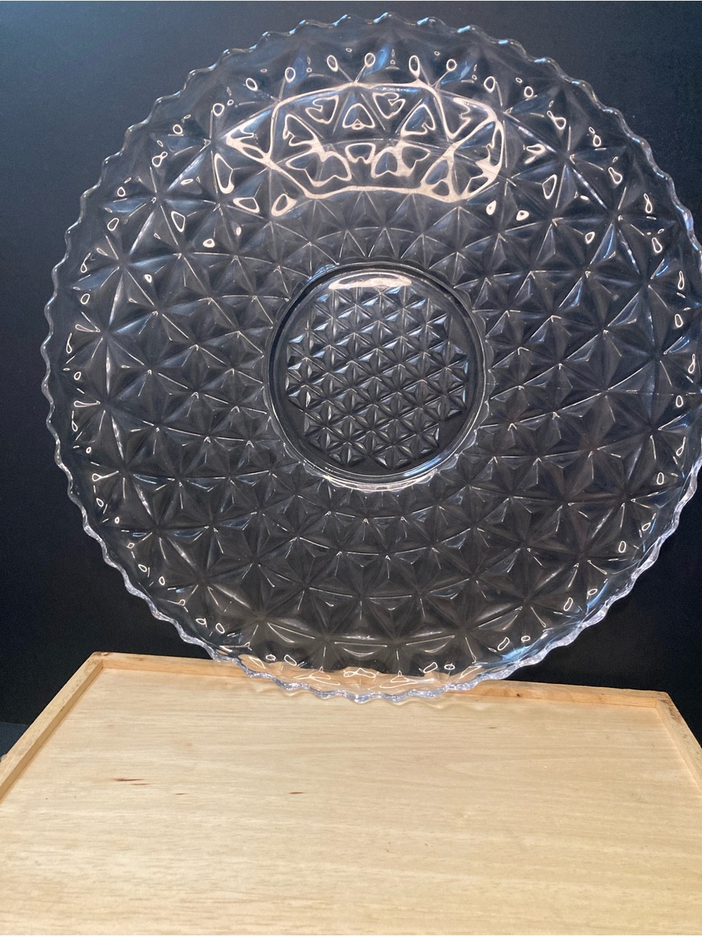 Imperial Glass Mount Vernon Clear Torte Plate 16" Diameter